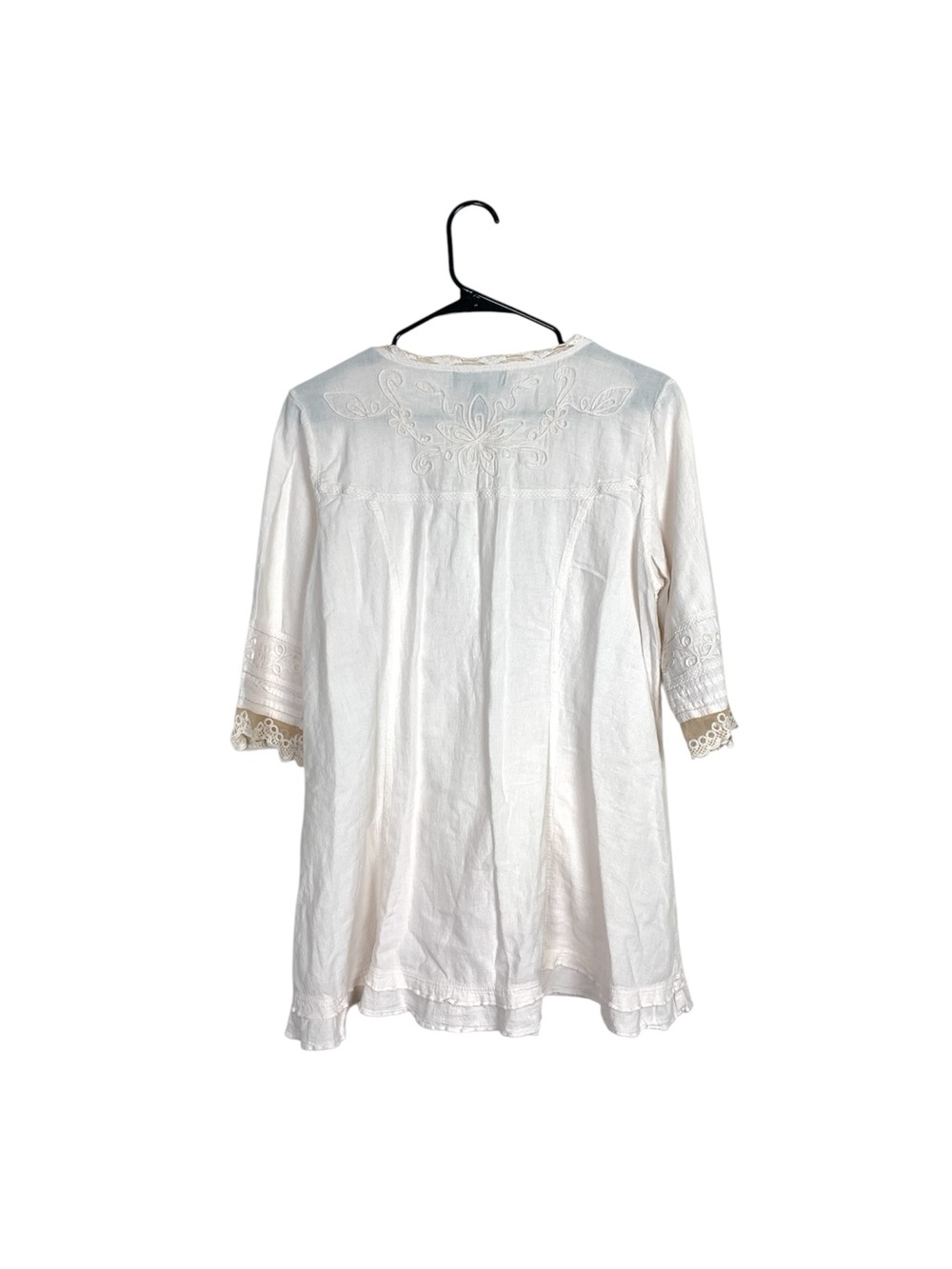 Gretty zueger cotton embroidered tunic top size medium cottagecore lagenlook - Picture 6 of 6